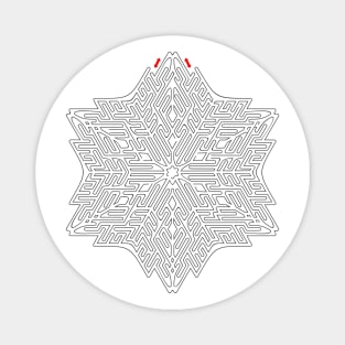 Snowflake maze Magnet